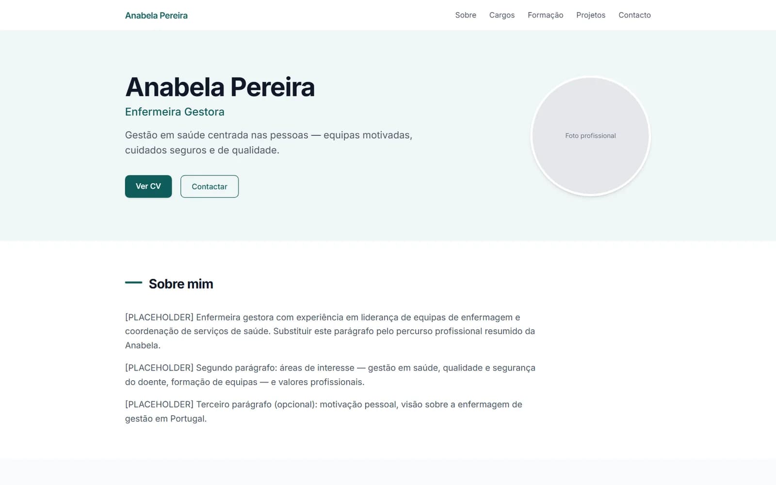 Página inicial de Anabela Pereira